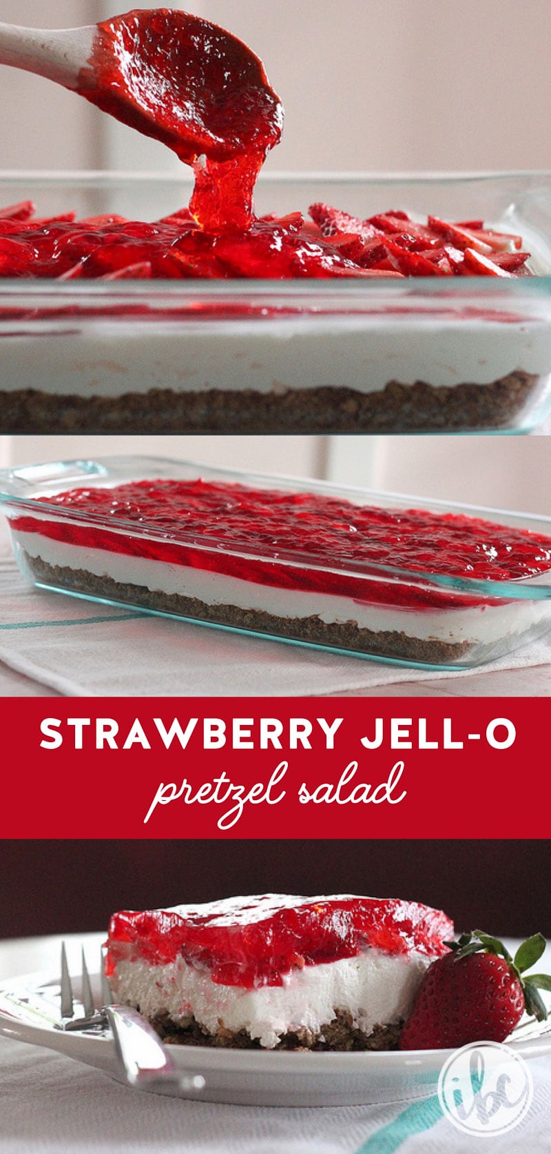 This Strawberry Pretzel Salad is a classic dessert that continues to be a favorite! #strawberry #jello #pretzel #dessert #recipe