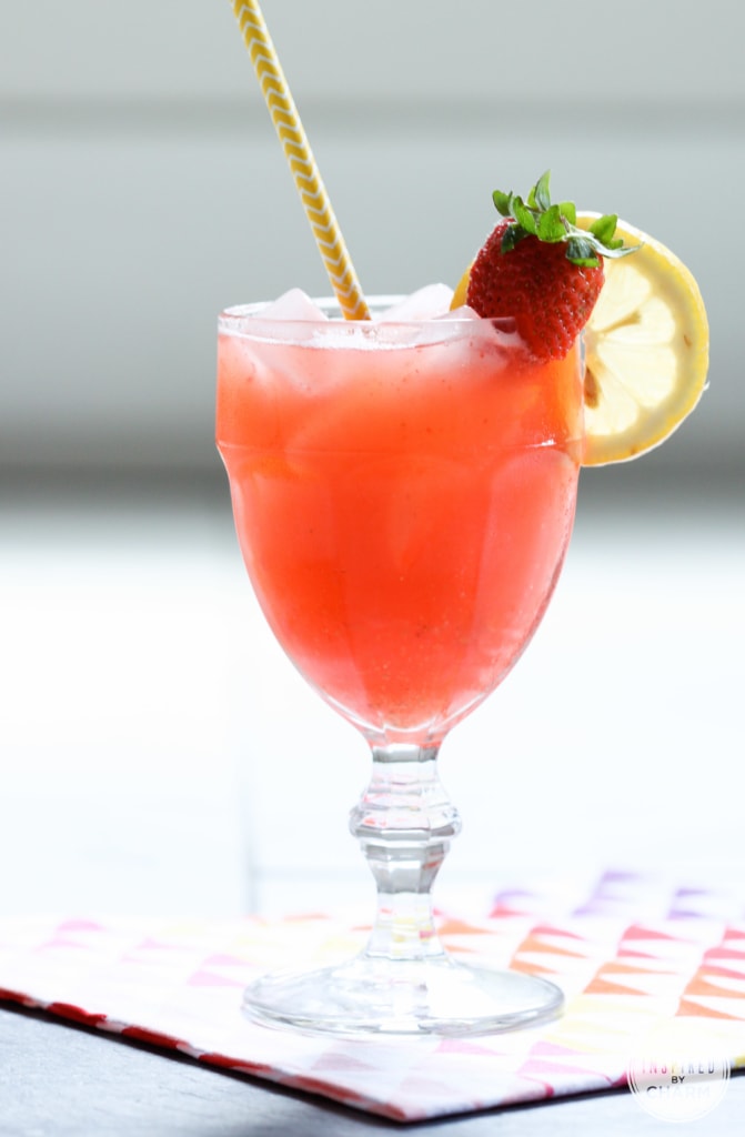 Spiked Strawberry Lemonade with Inspired by Charm #DrinkandLinks