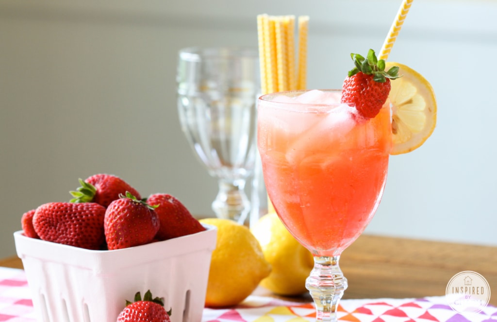 Spiked Strawberry Lemonade with Inspired by Charm #DrinkandLinks