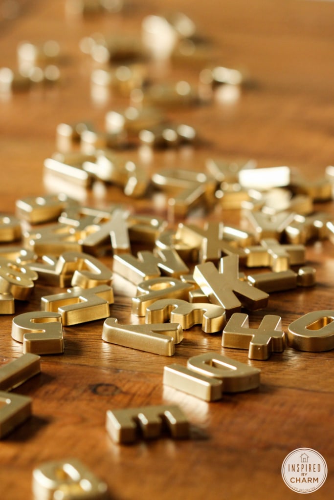 DIY Gold Magnet Letters #craft #gold #magnets #letter 