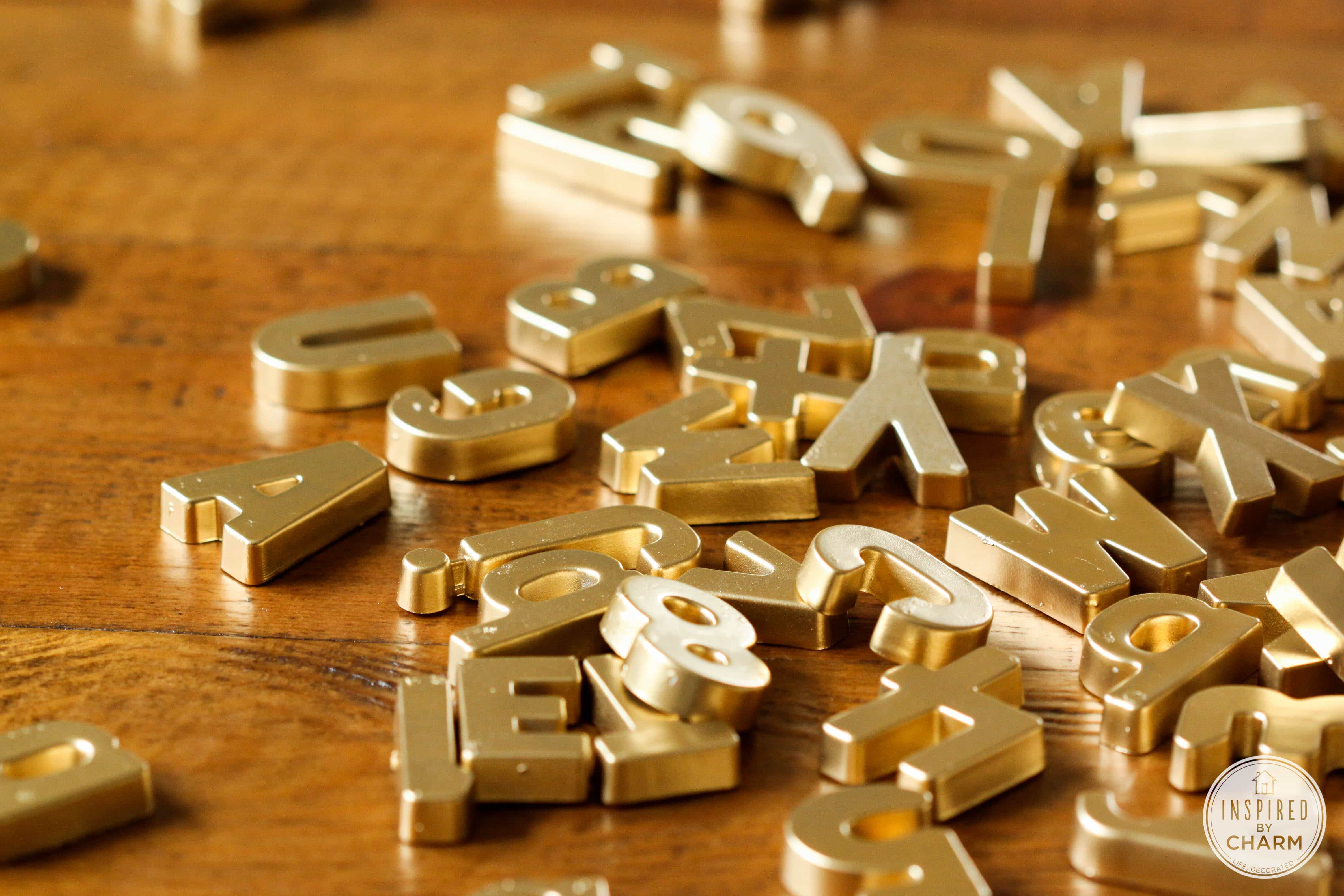 DIY  Gold Magnetic Letters