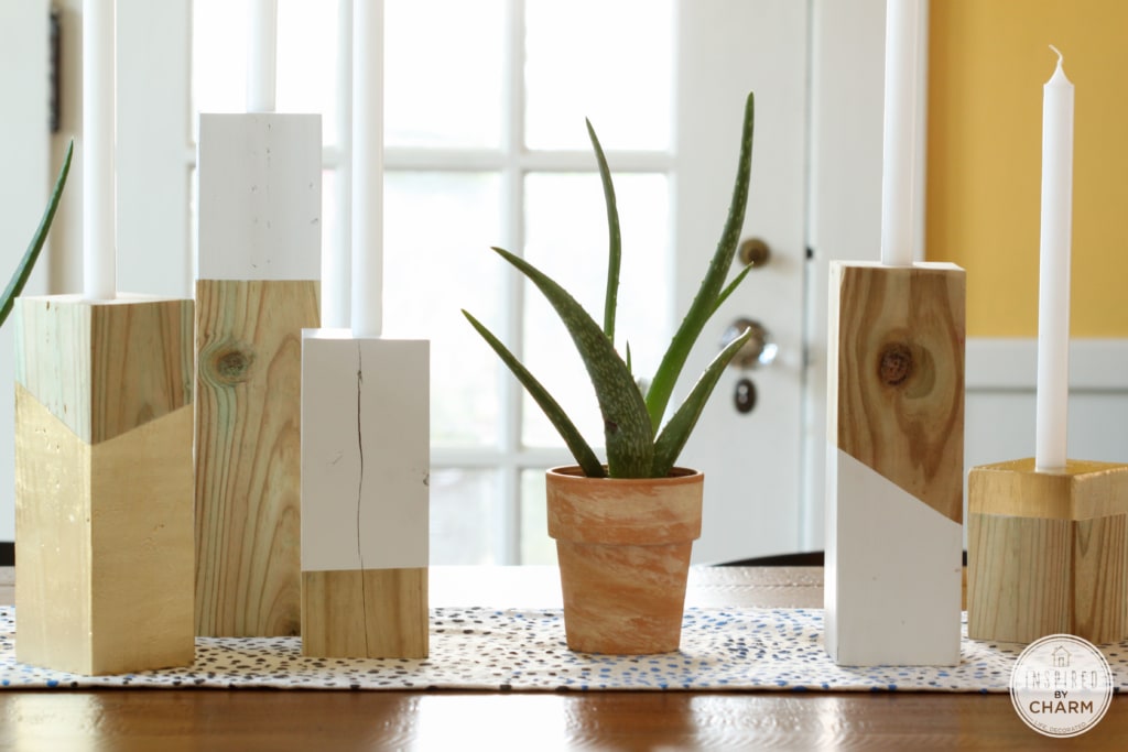 Wood Colorblock Candle Holders | Inspired by Charm