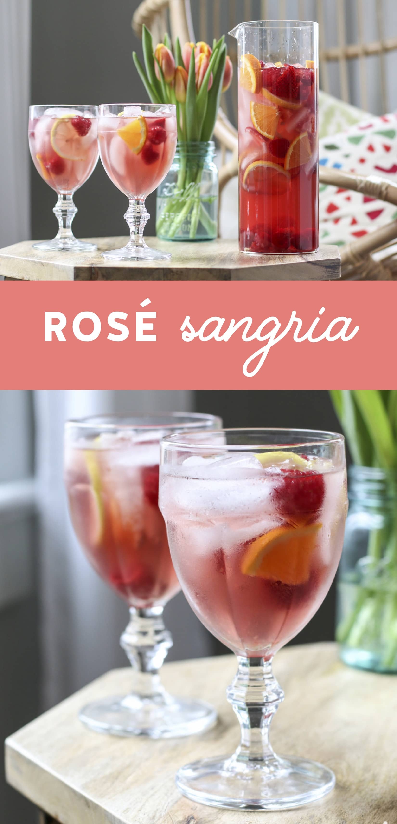 This Rosé Sangria is the perfect blend of citrus, fresh berries, and rosé. A perfect #cocktail recipe for #spring and summer entertaining. #sangria #rose