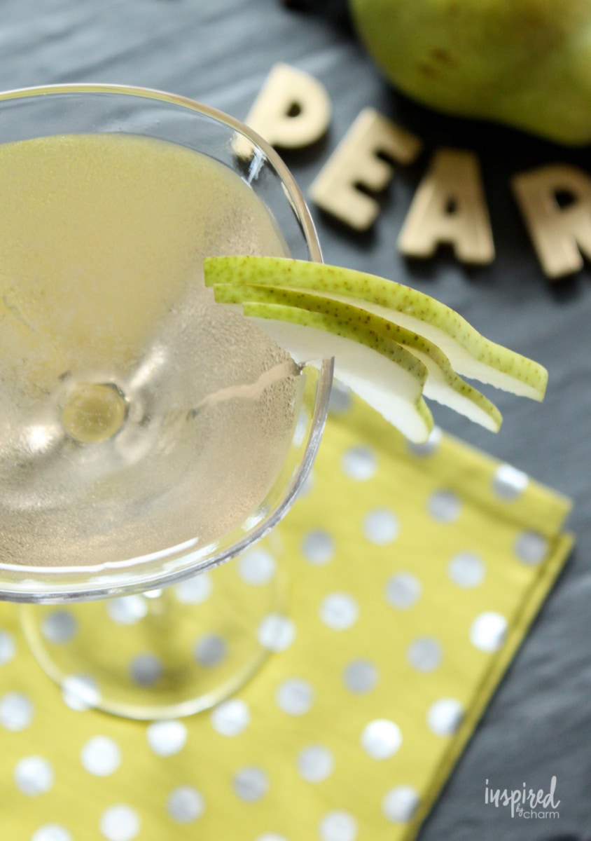 pear martini in glass