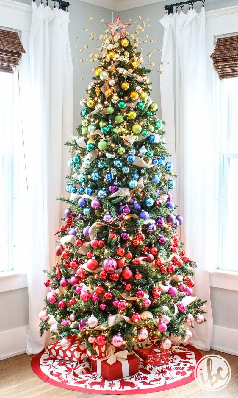 Rainbow Decorated Christmas Tree