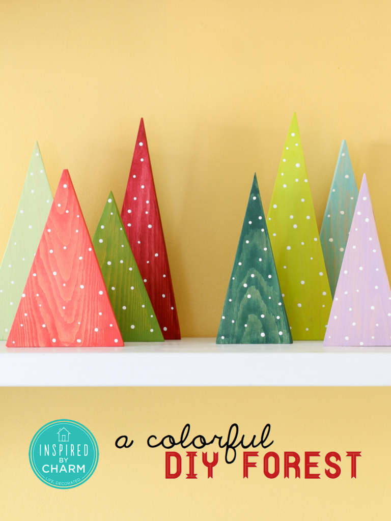 Create these DIY Colorful Wood Christmas Tree Decorations for Modern Christmas decor 