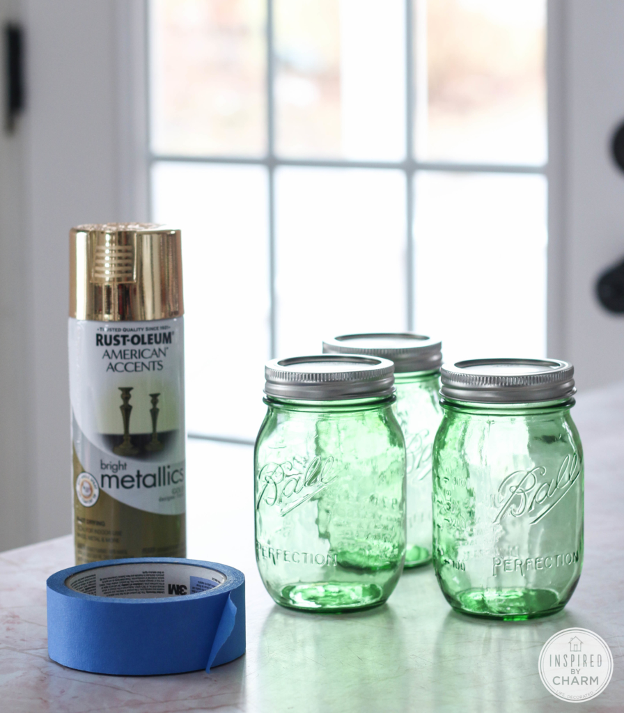 Gold-Dipped Mason Jars | Inspired by Charm 