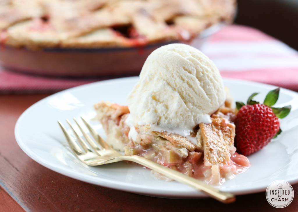 Strawberry Rhubarb Pie | Inspired by Charm #ayearofpie