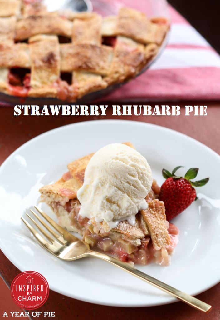 Strawberry Rhubarb Pie | Inspired by Charm #ayearofpie