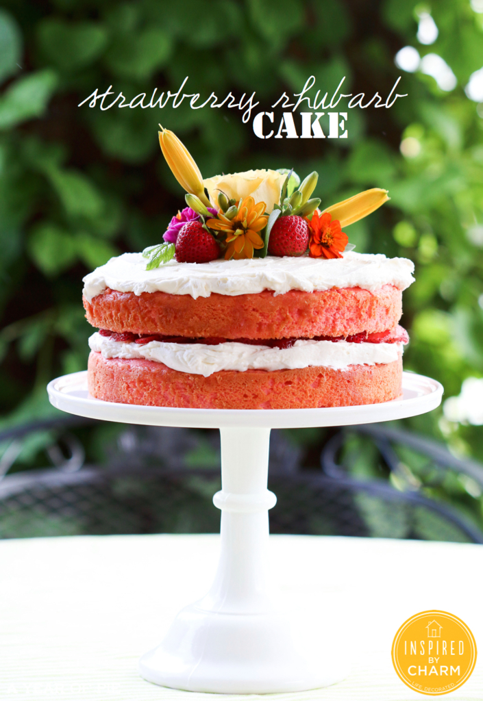 Strawberry Rhubarb Cake | Inspired by Charm 