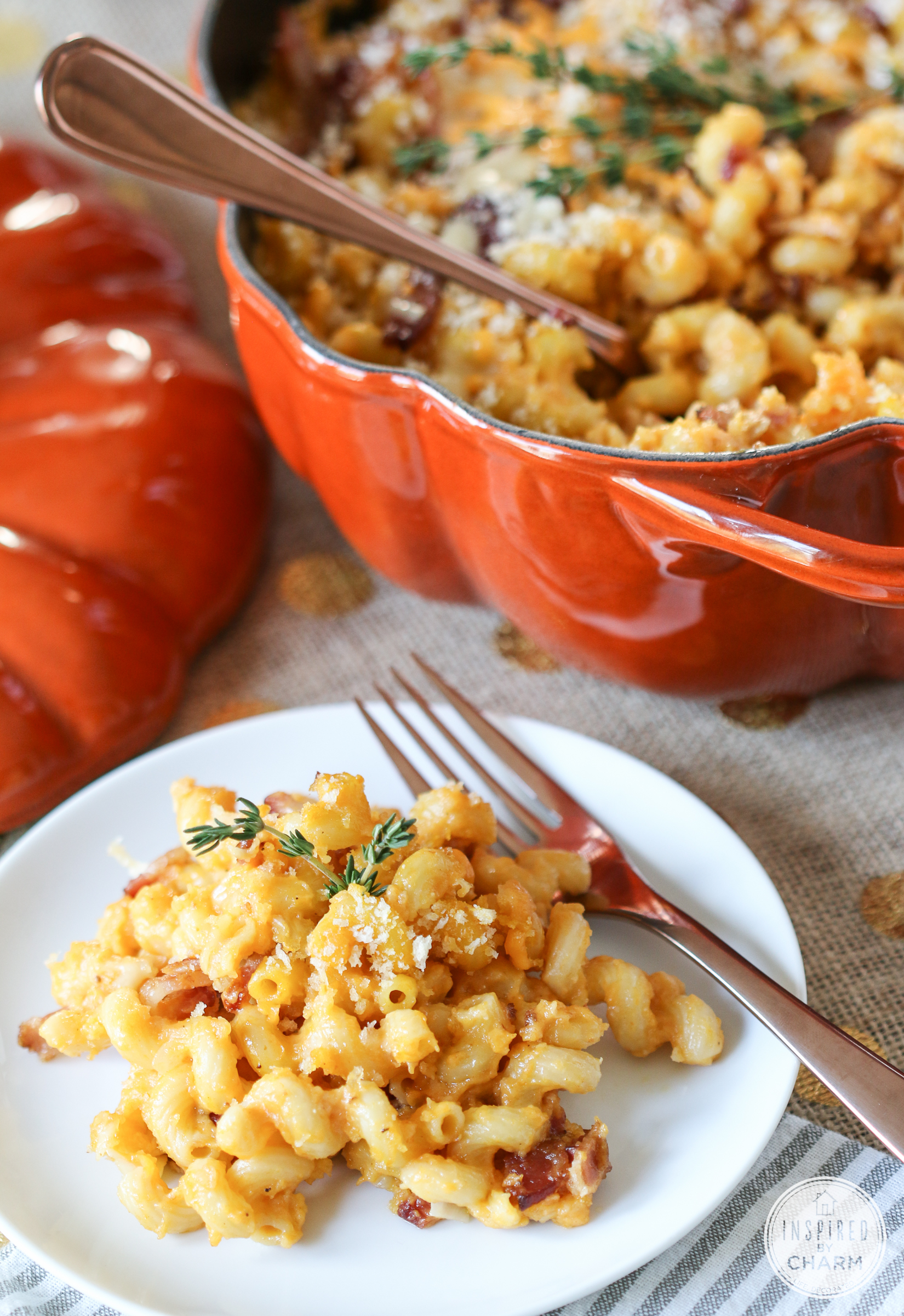 Pumpkin Mac and Cheese with Bacon