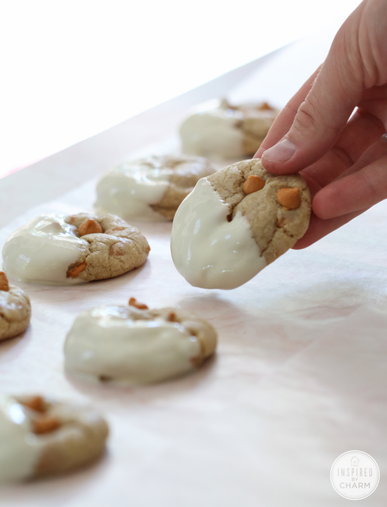 White Chocolate-Dipped Soft-Batch Butterscotch Cookies