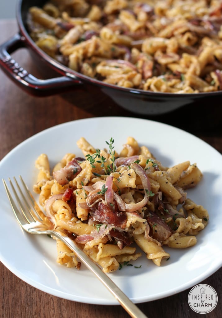 bacon goat cheese pasta for non traditional Christmas dinner ideas