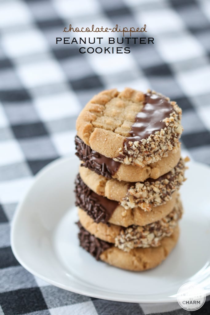 Chocolate-Dipped Peanut Butter Cookies | Inspired by Charm