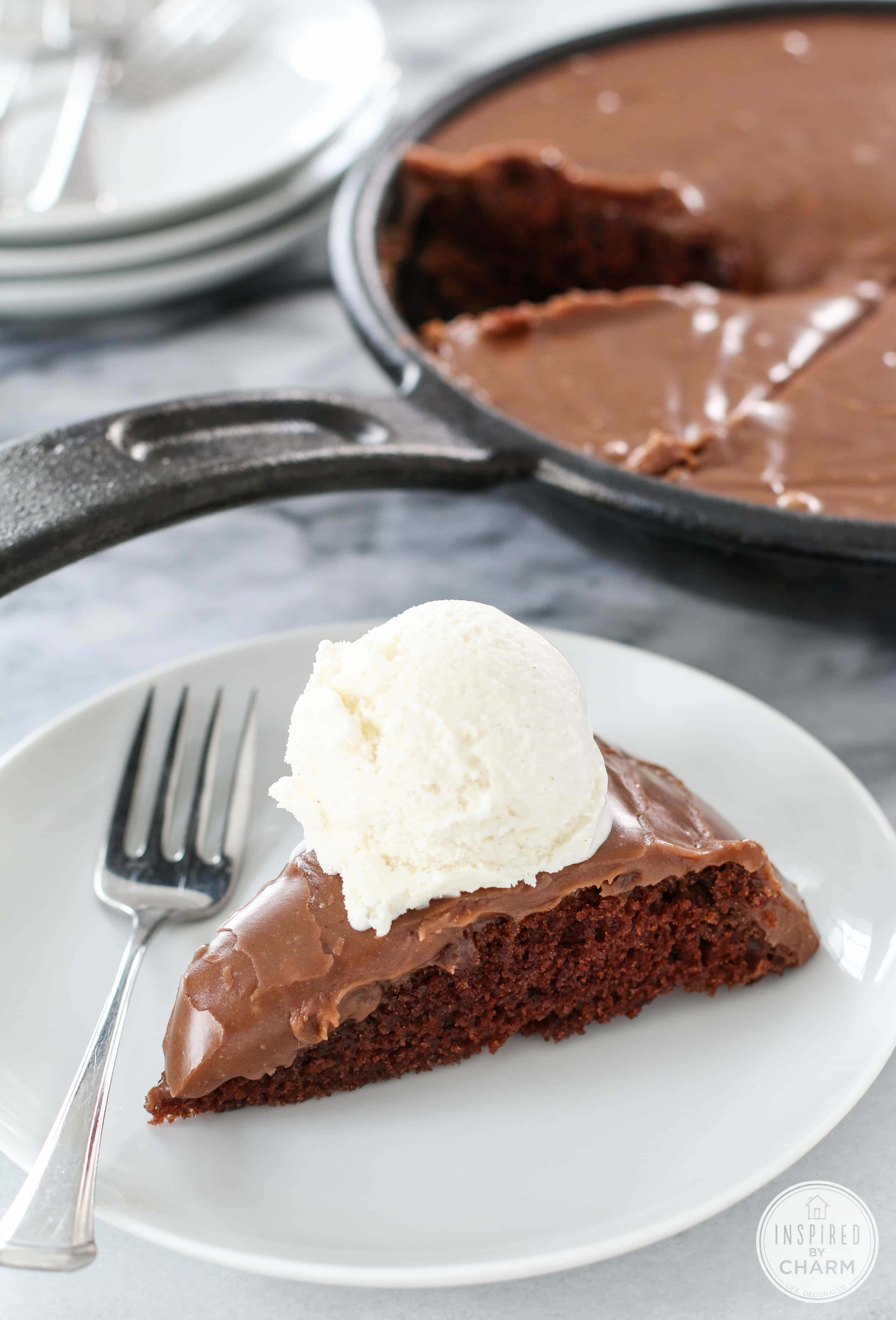 Chocolate Skillet Cake | Inspired by Charm