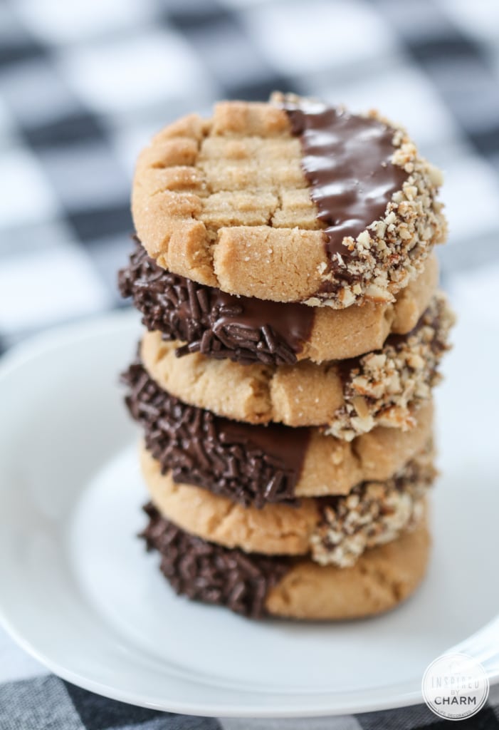 Chocolate-Dipped Peanut Butter Cookies | Inspired by Charm