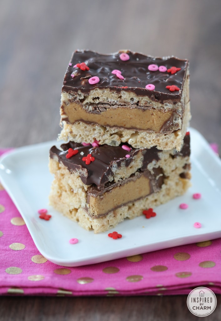 Peanut Butter Cup Rice Krispies Treats | Inspired by Charm