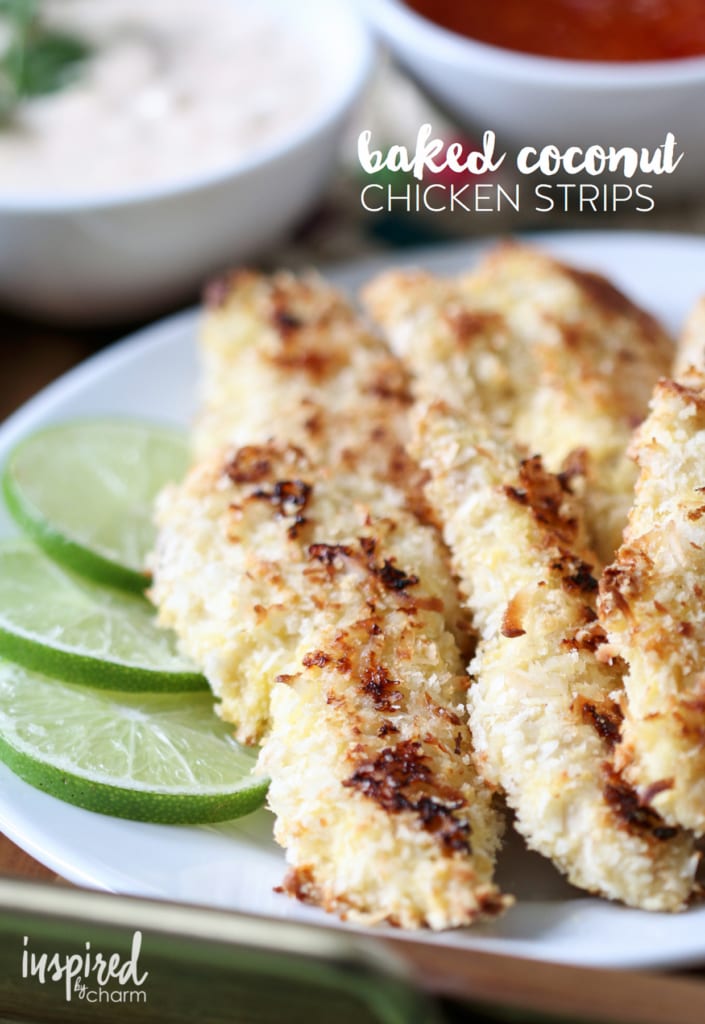 Baked Coconut Chicken Strips | Inspired by Charm