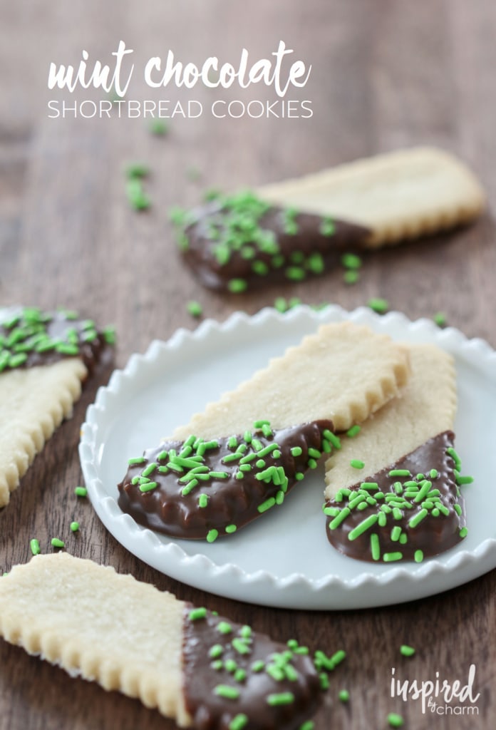 Mint Chocolate Shortbread Cookies | Inspired by Charm