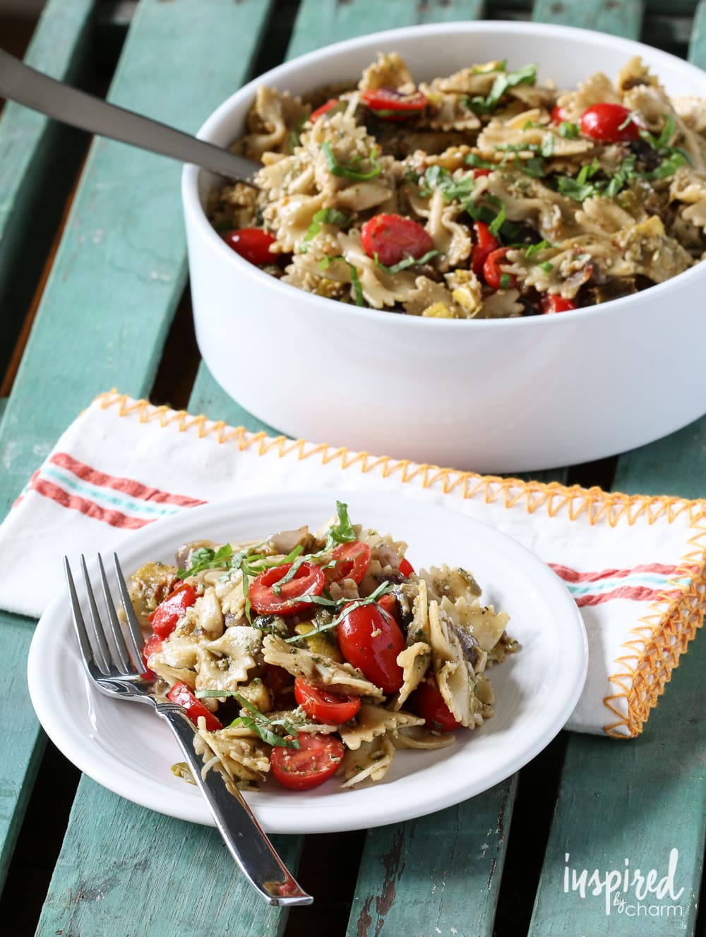 Roasted Vegetable Pasta Salad | Inspired by Charm