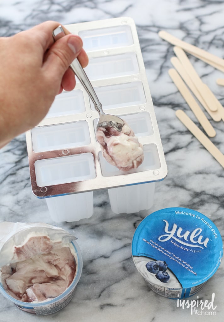 Blueberry Yogurt Parfait Pops | Inspired by Charm