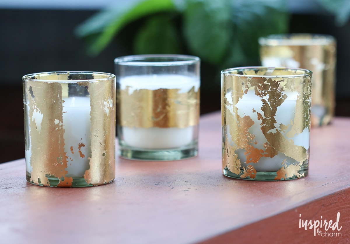 DIY Gold-Leaf Citronella Candles | Inspired by Charm