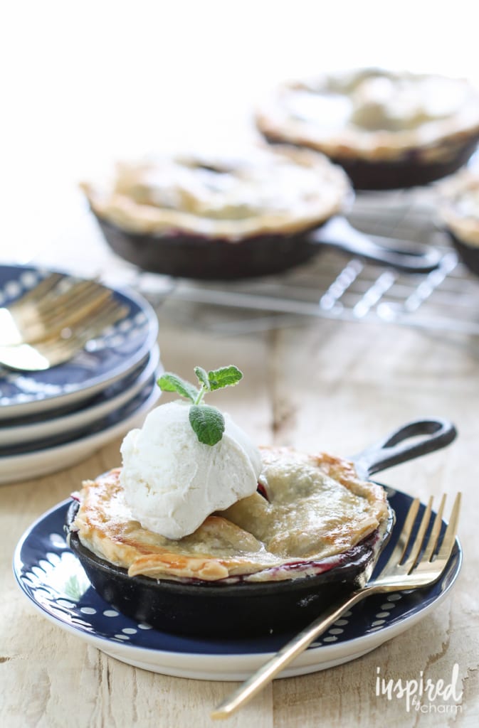 Mini Skillet Blueberry Pies | Inspired by Charm