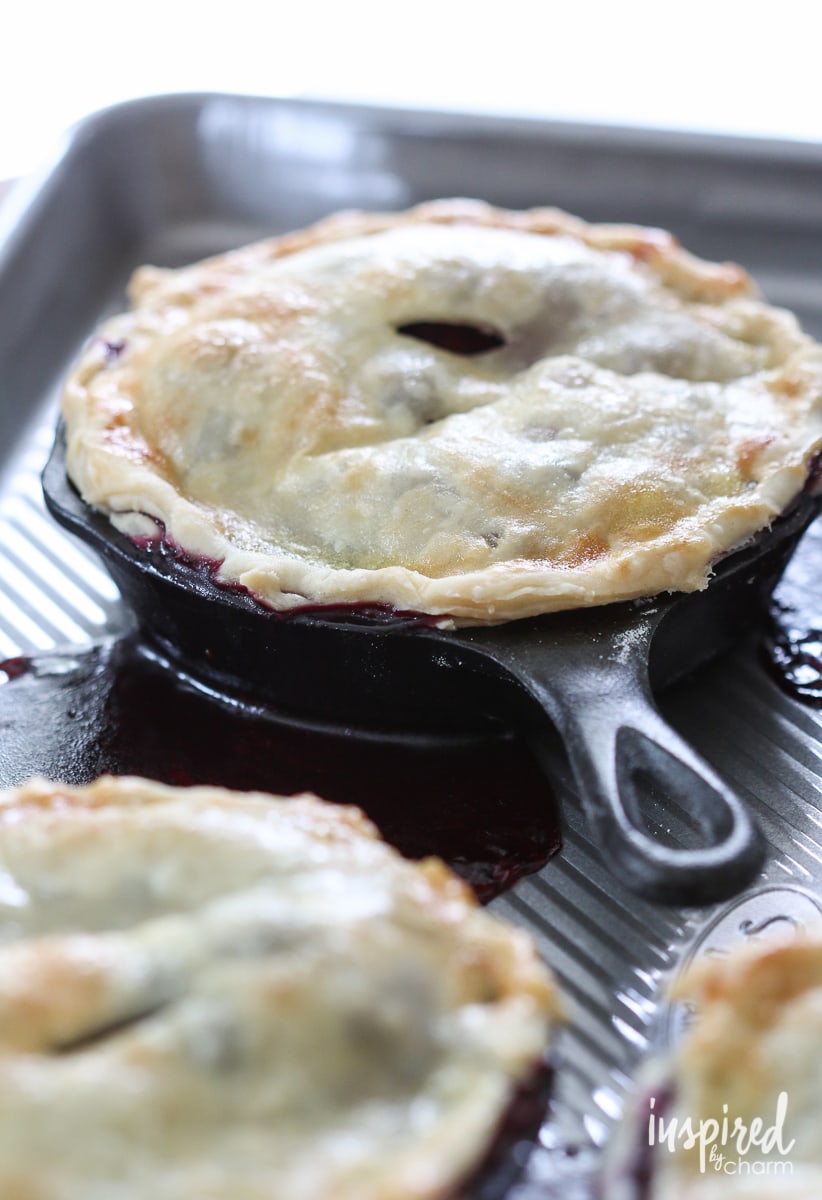 Mini Skillet Blueberry Pies | Inspired by Charm