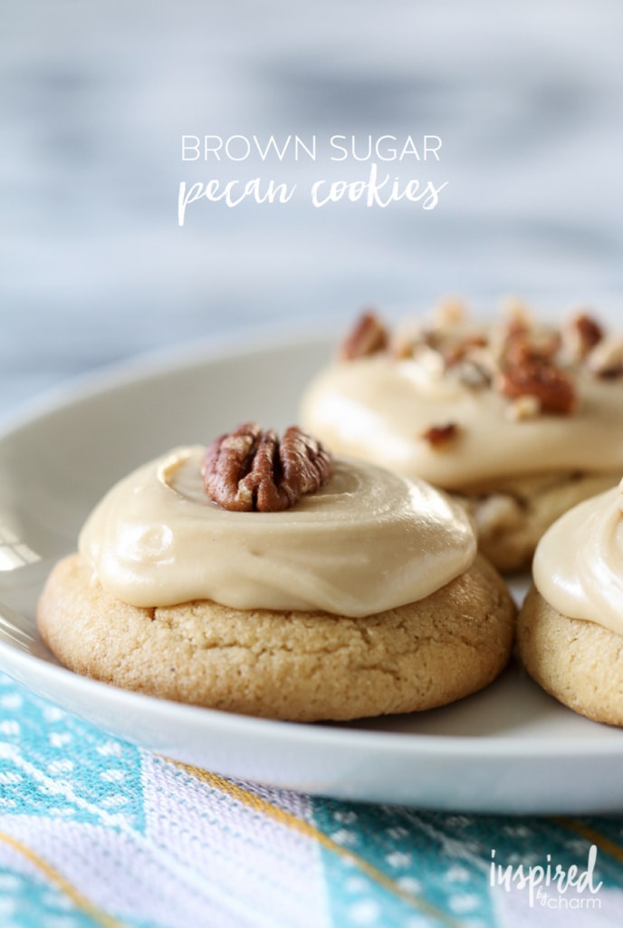 Brown Sugar Pecan Cookies | inspiredbycharm.com #IBCfallcookieweek