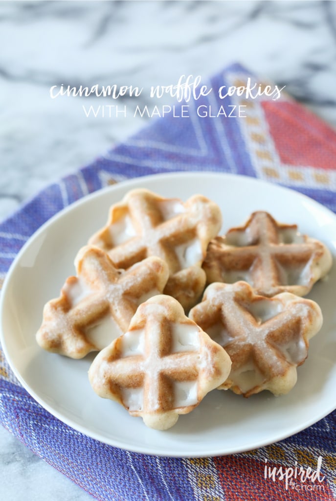 Cinnamon Waffle Cookies with Maple Glaze | inspiredbycharm.com #IBCfallcookieweek