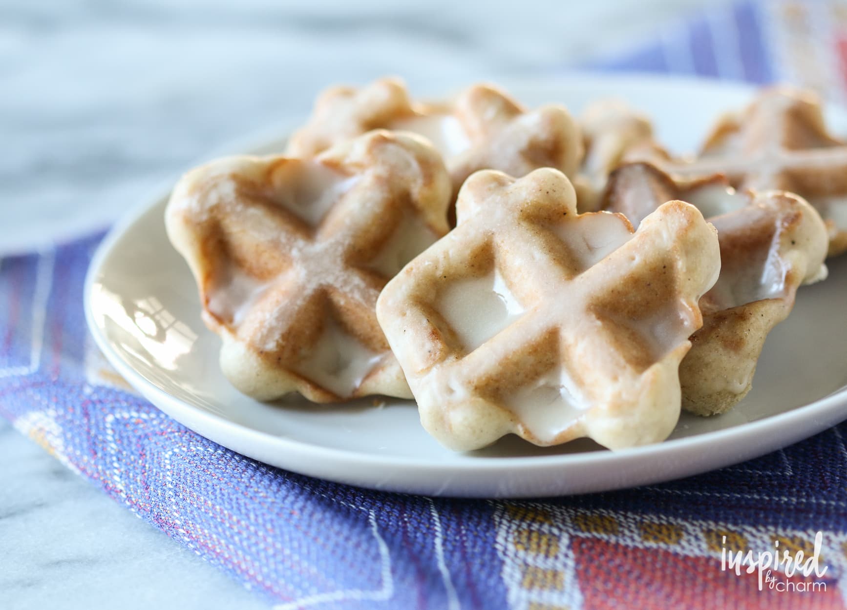 Waffle Cookies with Maple Glaze