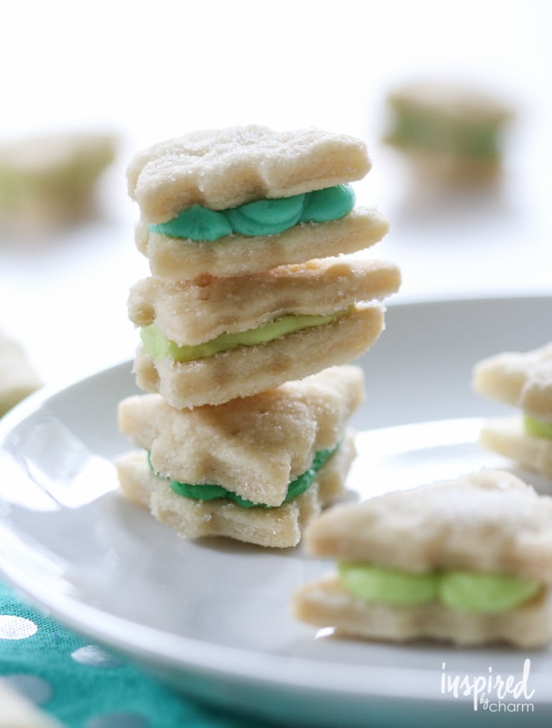 a tree shaped sandwich cookie stack 