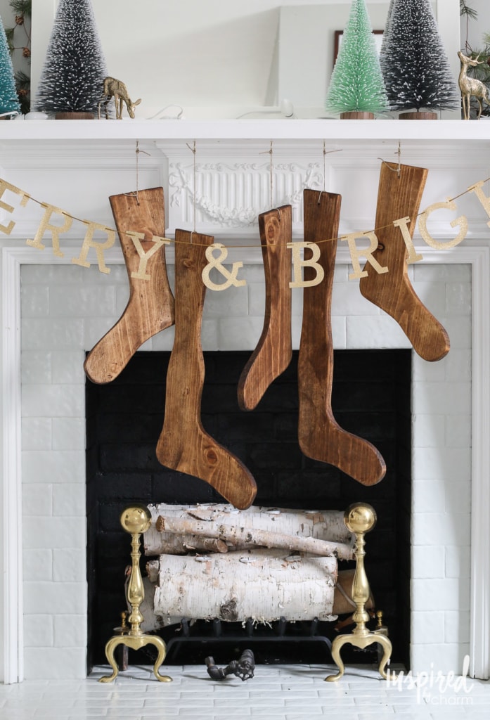 DIY Wood Stockings | inspiredbycharm.com #IBCholiday