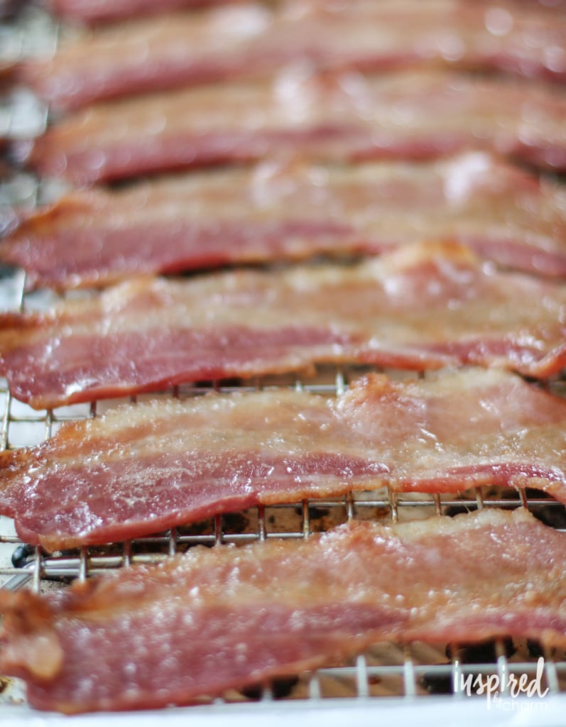 Baked bacon on cooling rack