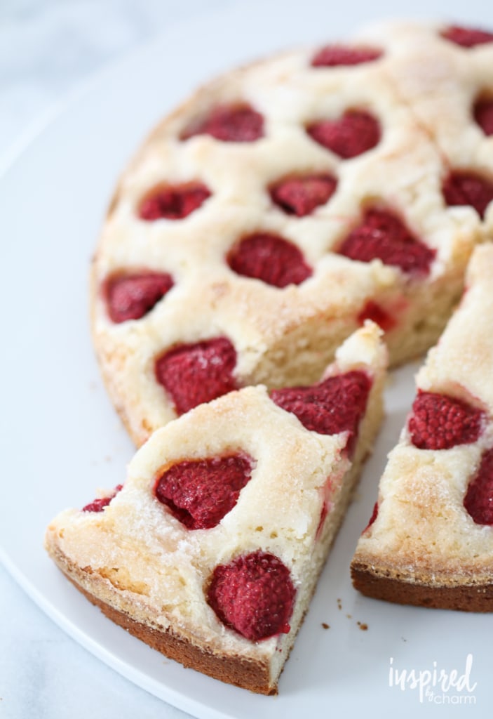 Raspberry Buttermilk Cake | inspiredbycharm.com #IBCbreakfastweek