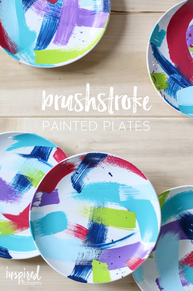 Brushstroke Painted Plates | inspiredbycharm.com