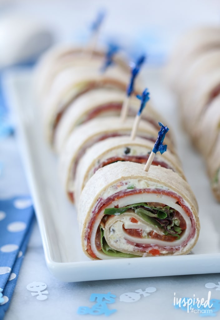 Italian Sub Sandwich Roll-ups | inspiredbycharm.com