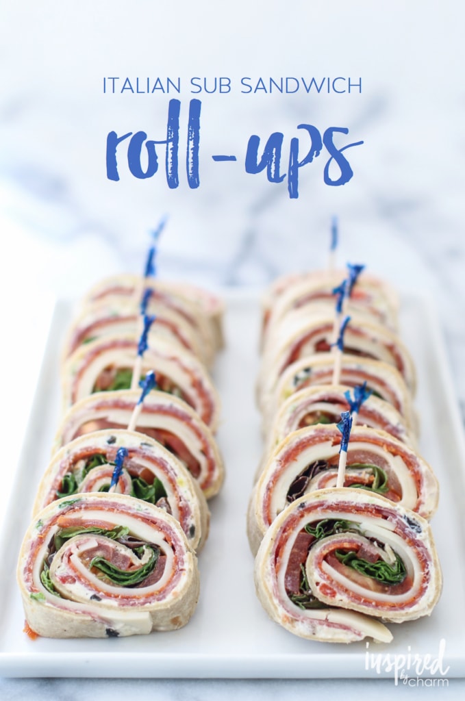 You'll love these Italian Sub Sandwich Roll-ups for an easy and delicious #appetizer #recipe! #roll-ups