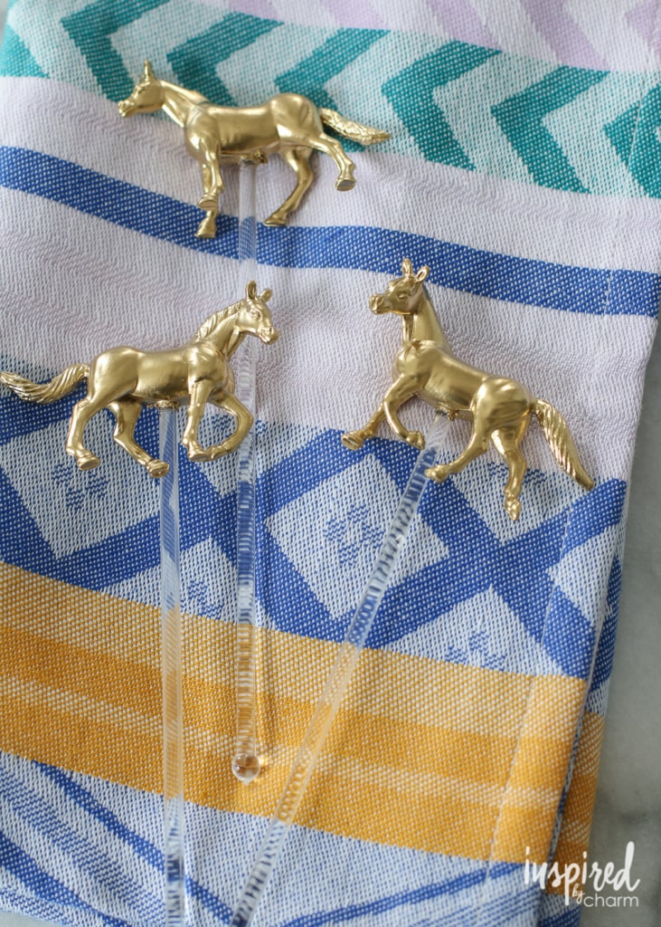 Horse Drink Stirrers on a napkin.
