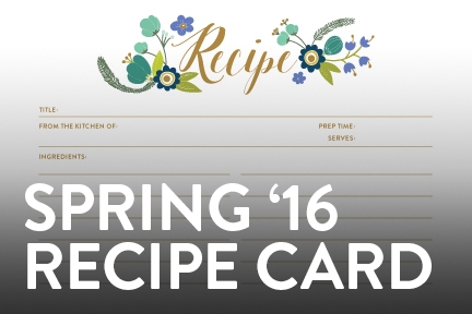 Spring Recipe Card
