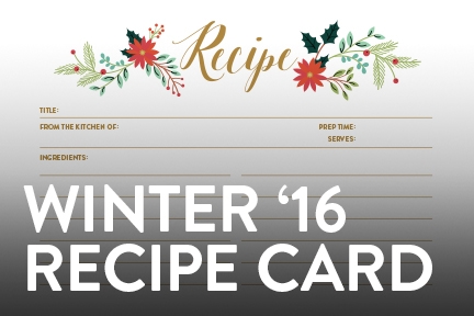Winter Recipe Card