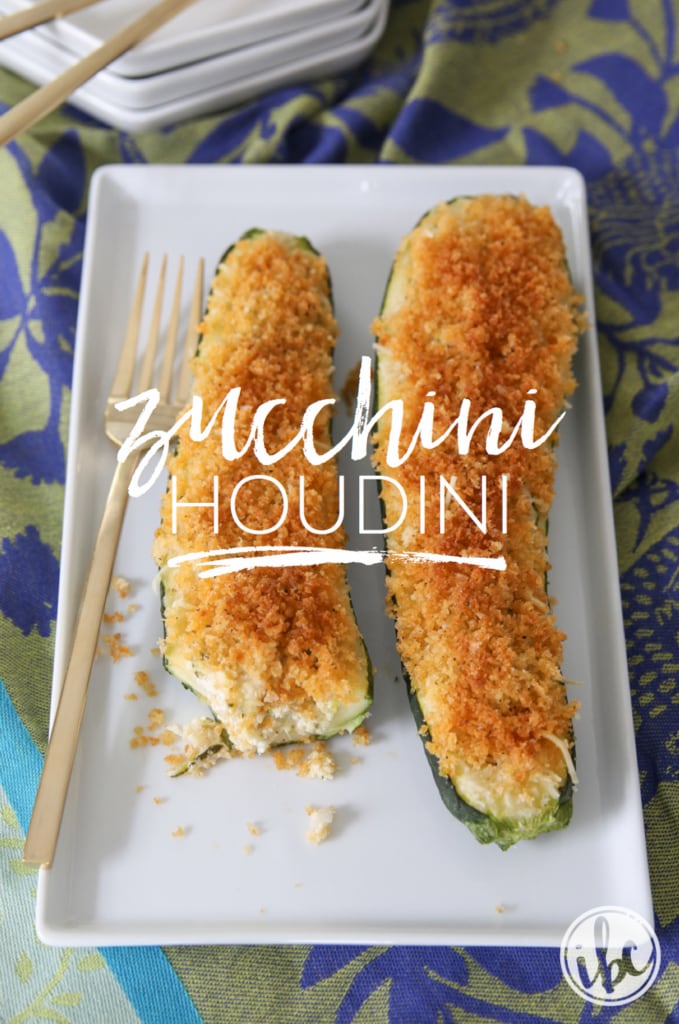 Zucchini Houdini - Goat Cheese Stuffed Zucchini | inspiredbycharm.com
