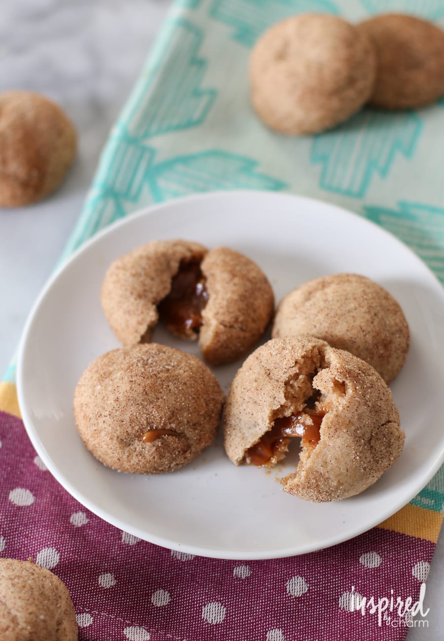 caramel filled snickerdoodle cookie
