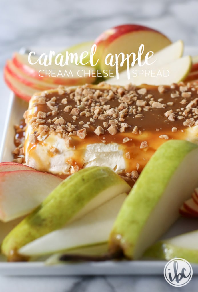 Caramel Apple Cream Cheese Spread | inspiredbycharm.com
