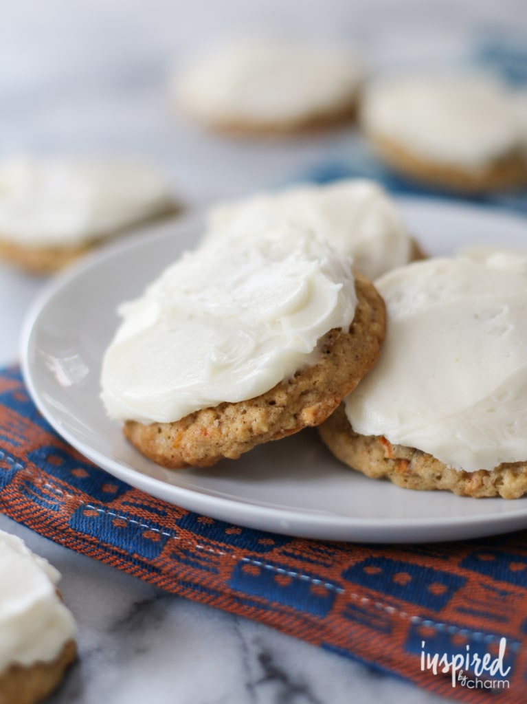 Frosted Carrot Cake Cookies | inspiredbycharm.com