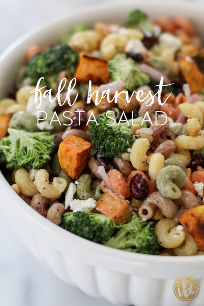 Fall Harvest Pasta Salad | inspiredbycharm.com