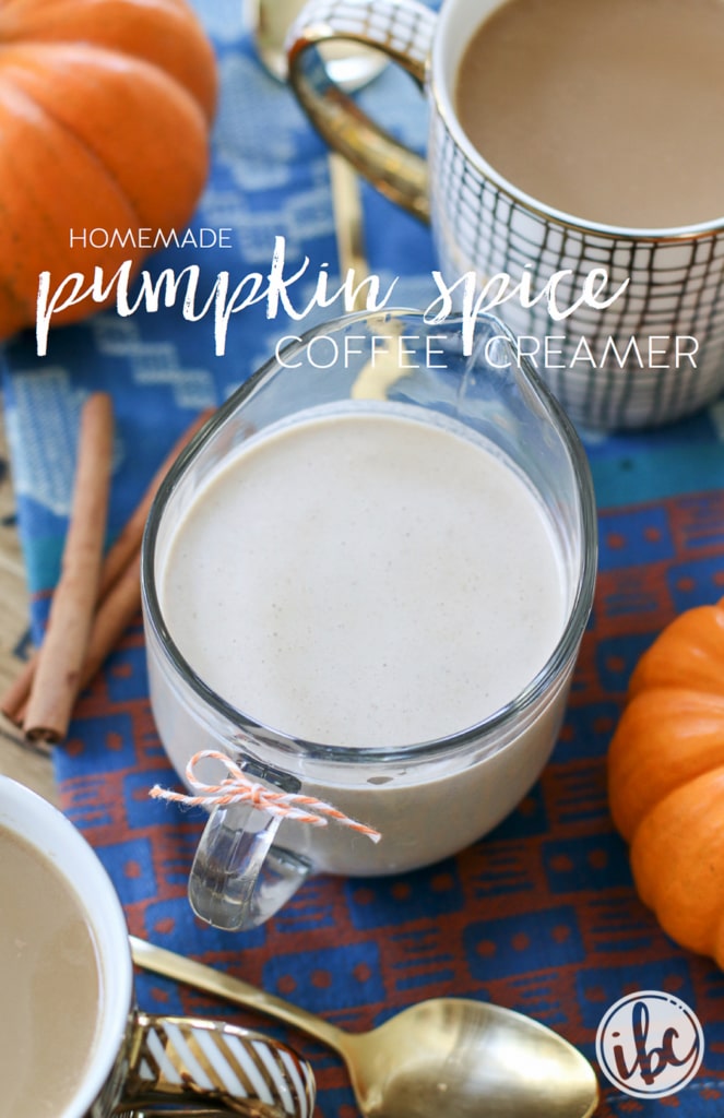Homemade Pumpkin Spice Coffee Creamer | inspiredbycharm.com