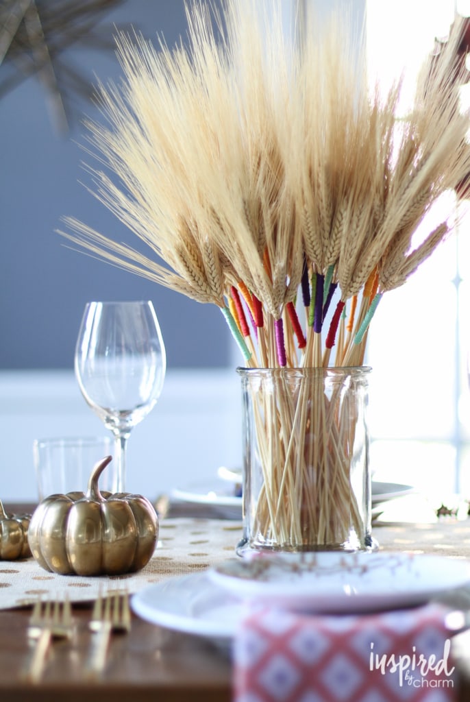 DIY Color Wrapped Wheat #fall #decor #DIY #wheat #decorating #autum #colorful