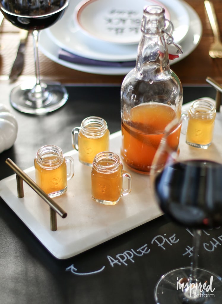 Mason jar shotglasses filled with moonshine