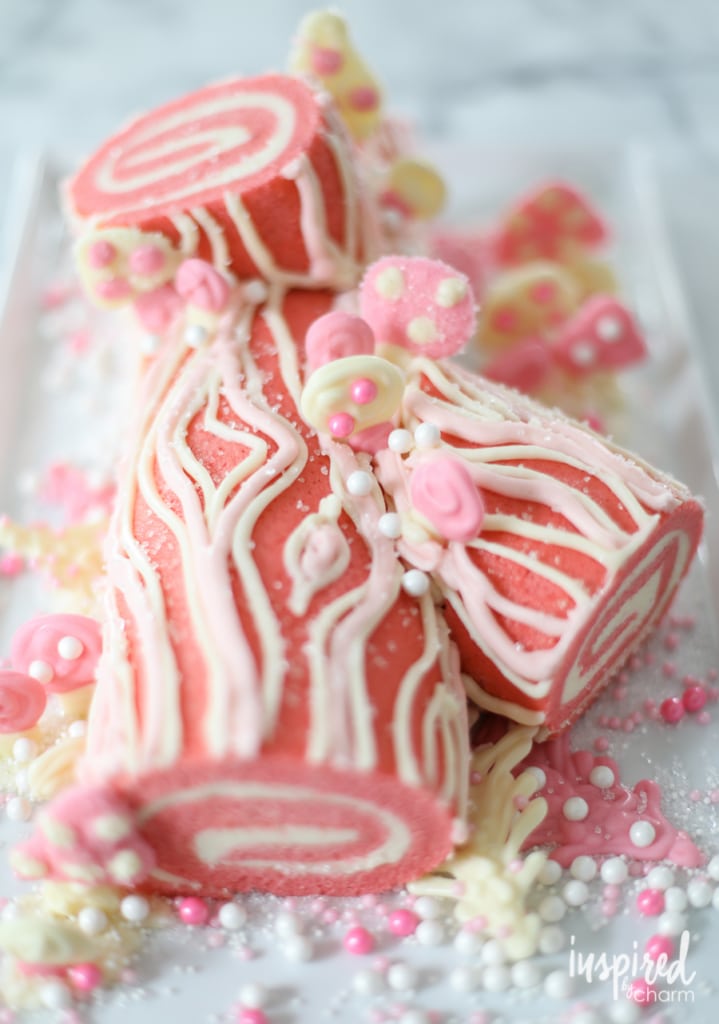 Christmas Dessert - Pink Velvet Yule Log Recipe